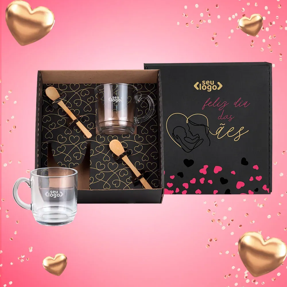 Kit Canecas Com Colheres - 4 Pçs