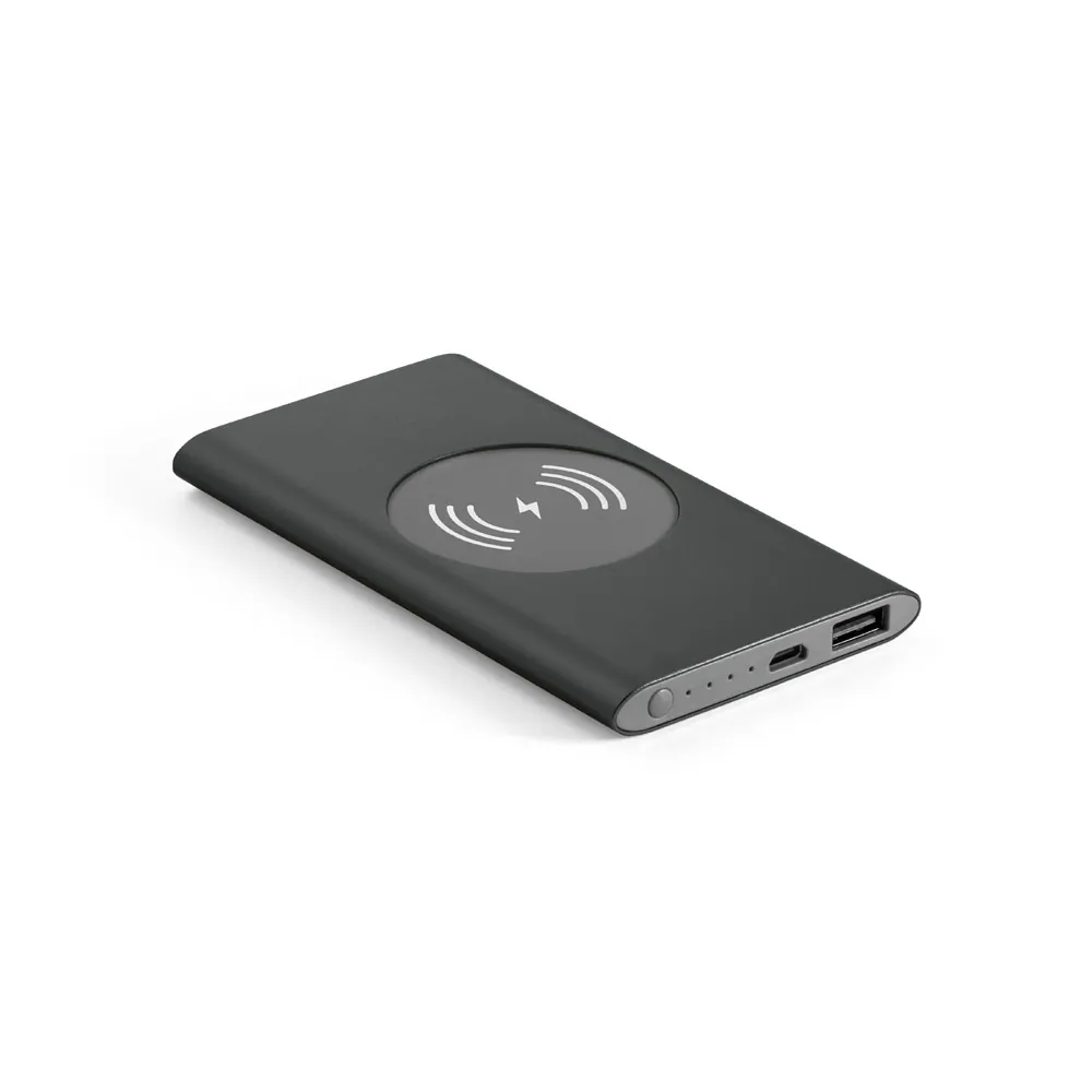 CASSINI 4.0. Bateria portátil com carregador por indução em alumínio 100% reciclado (4.000 mAh) - Thumbnail 2