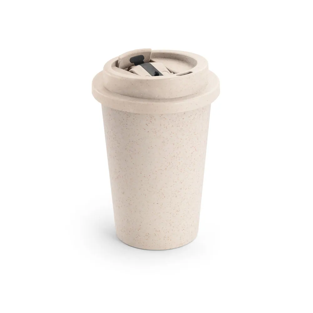 TOFFA. Copo de viagem em fibra de bambu (60%) e PP (40%) com tampa flip top (380 mL) - Thumbnail 3