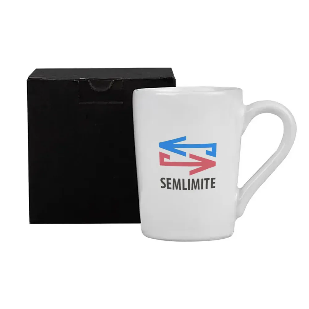 Caneca Em Cerâmica Branca - 230 Ml - Thumbnail 3
