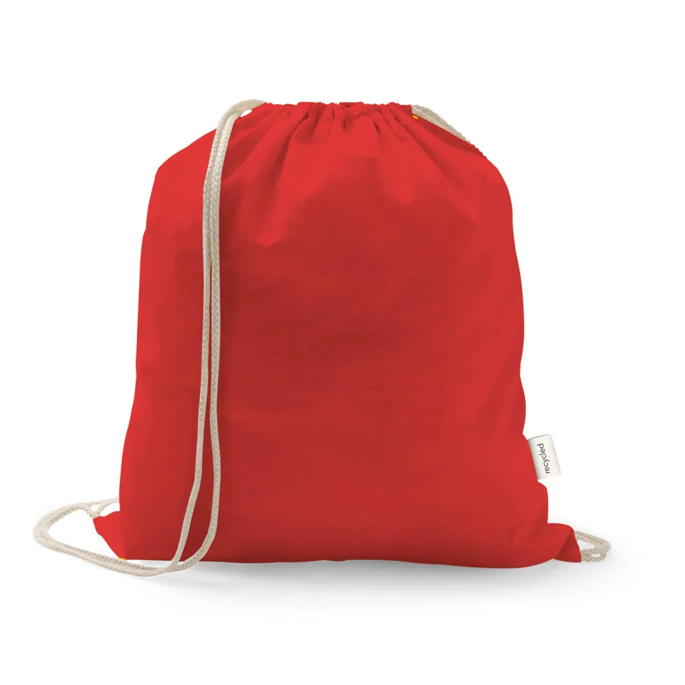ISTANBUL. Sacola tipo mochila em 70% algodão reciclado e 30% poliéster reciclado (150 g/m²) sem tingimento - Thumbnail 10