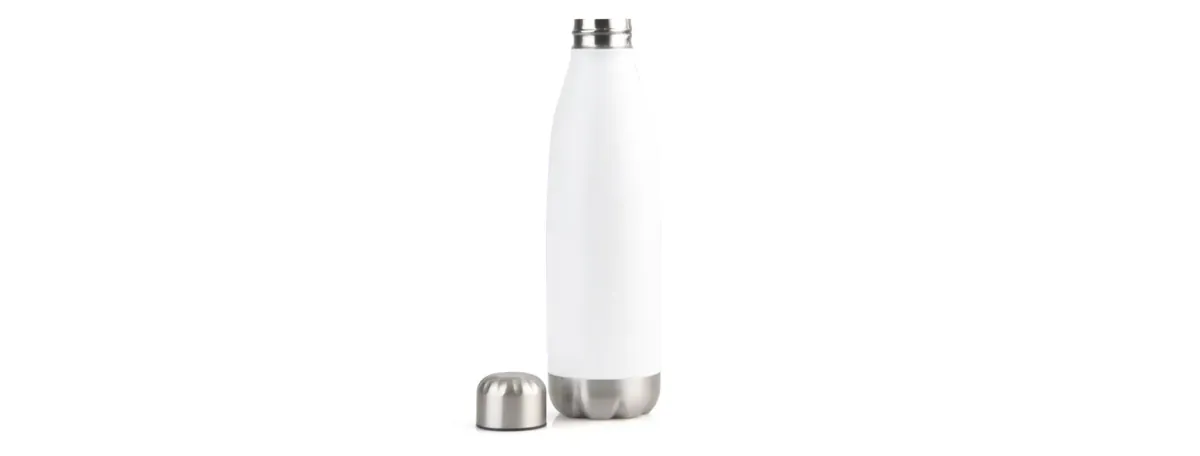 Garrafa Com Tampa Em Aço Inox - Branca - 750Ml - Thumbnail 2