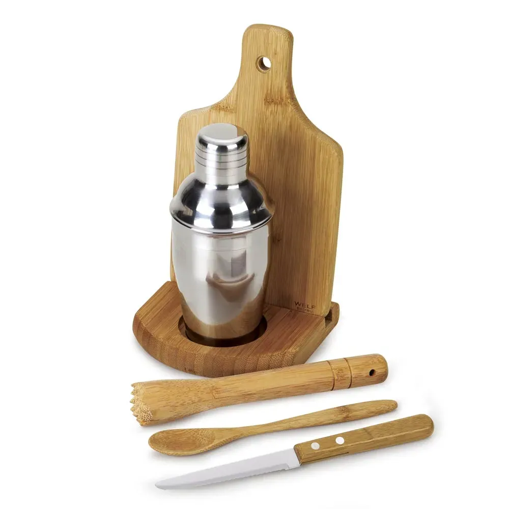 Kit Para Caipirinha Em Bambu / Madeira Ibiza - 0,35 L - 6 Pçs - Thumbnail 3