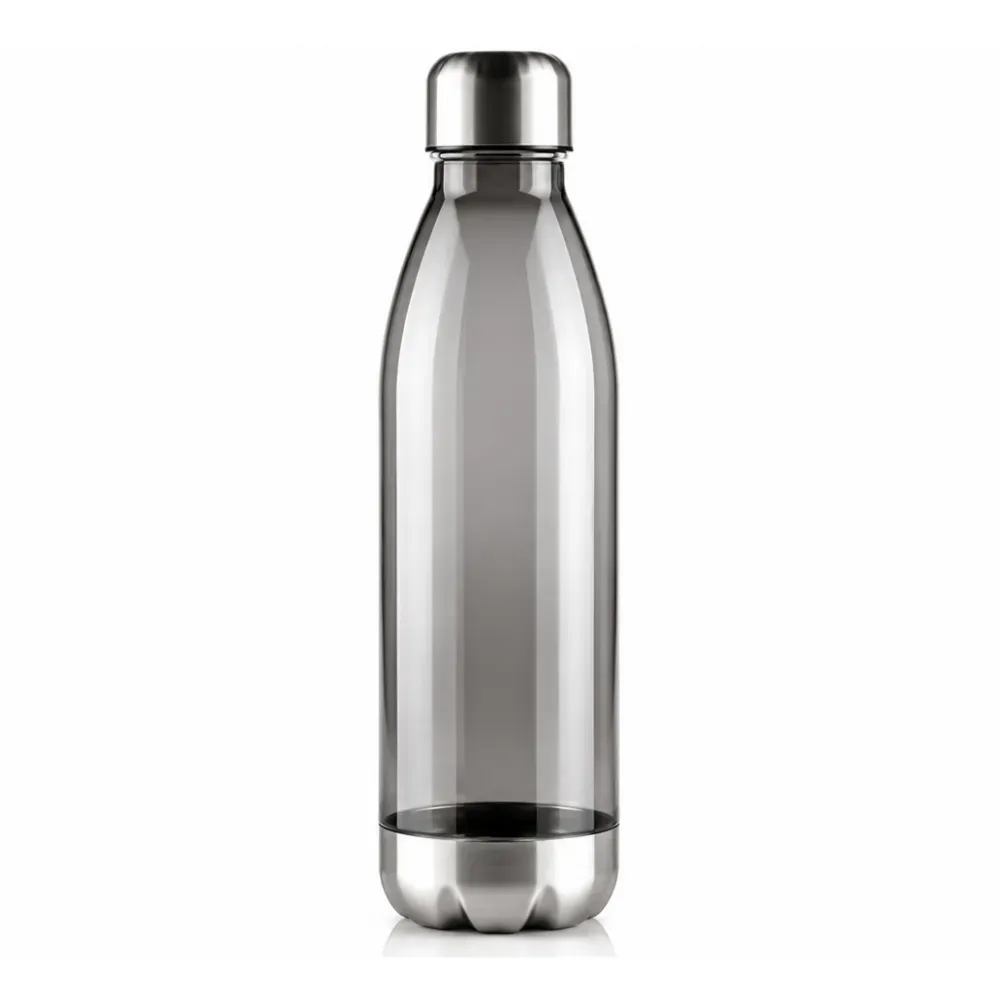 Garrafa Plástica Com Tampa E Base Em Inox - Fumê
