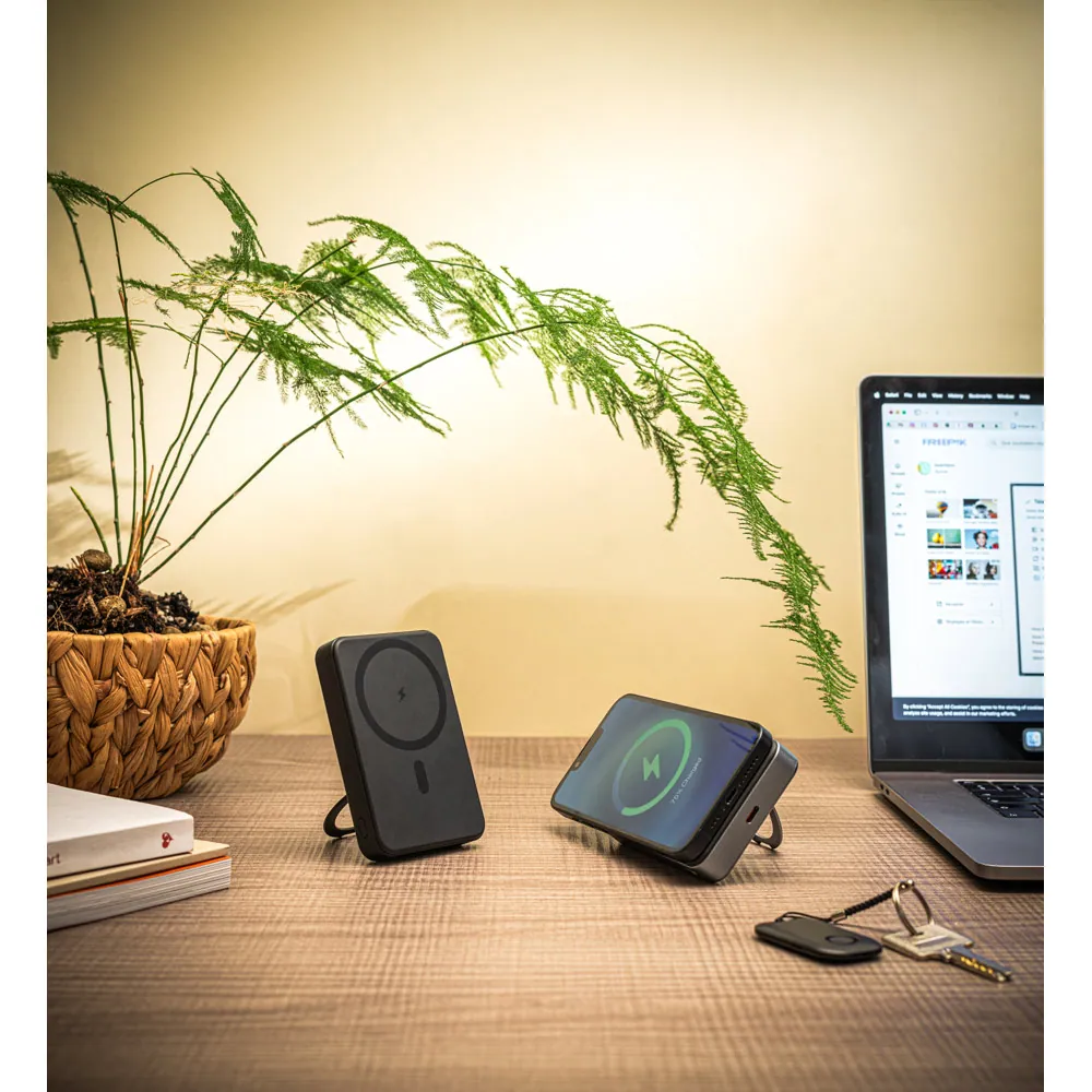 WARSHEL 10. Bateria portátil magnética com carregador por indução super-rápido (10.000 mAh), em ABS 100% reciclado - Thumbnail 15
