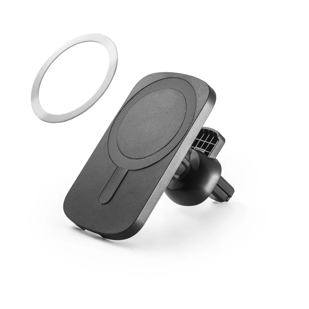 KOCH. Carregador magnético por indução super-rápido (wireless) com a funcionalidade de suporte para carro, em ABS 60% reciclado e silicone - Thumbnail 4