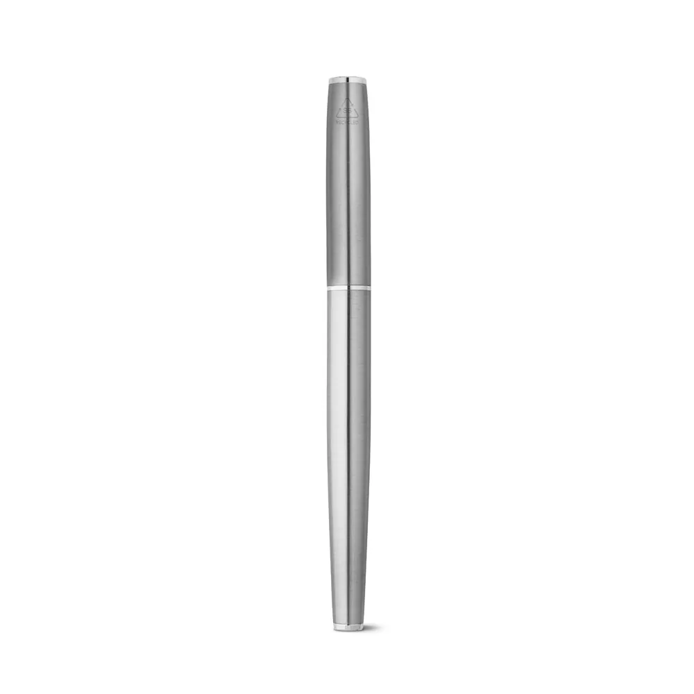 ELLA. Conjunto de canetas roller e esferográfica em aço inox 53% reciclado e escrita em preto - Thumbnail 7