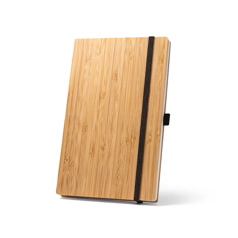 BUARQUE A5. Caderno A5 de capa e contracapa em placa de bambu e lombada em PET 100% reciclado, com páginas pautadas recicladas - Thumbnail 5