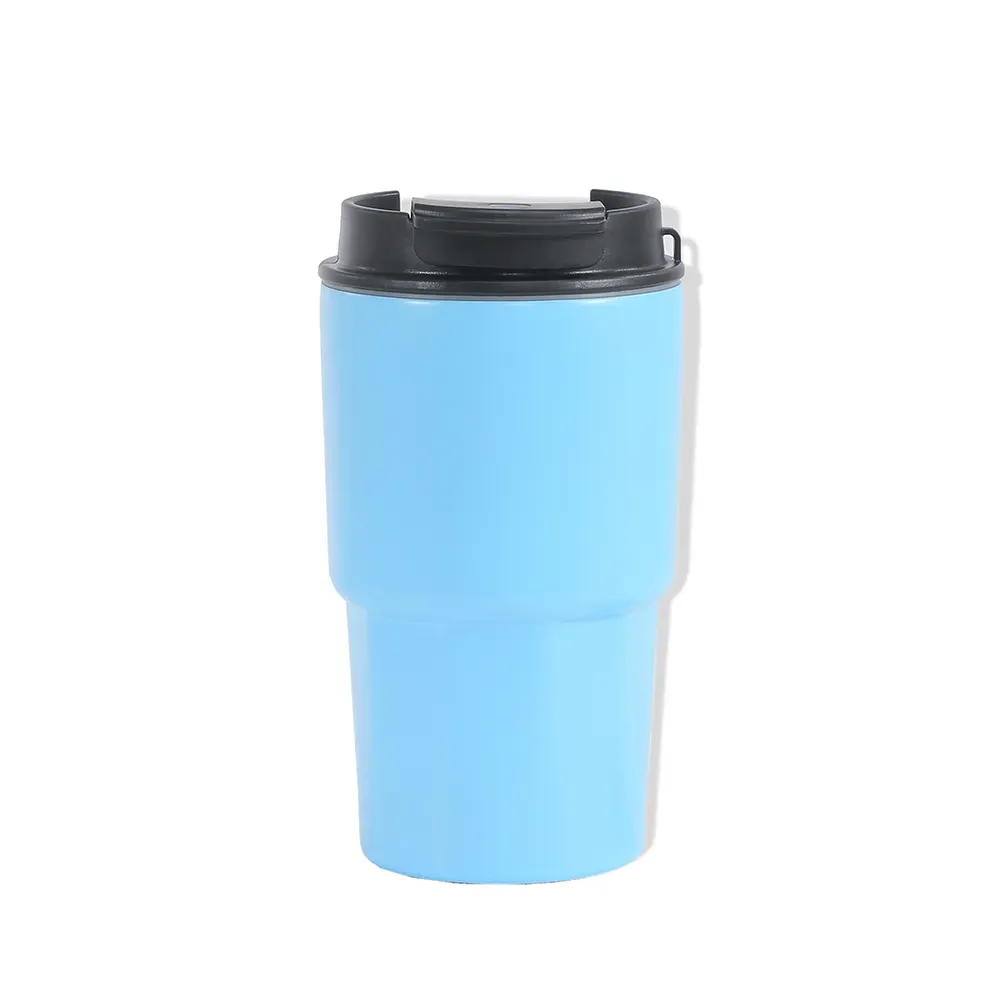 Copo Térmico Em Aço Inox - Azul Claro - 450 Ml - Thumbnail 3