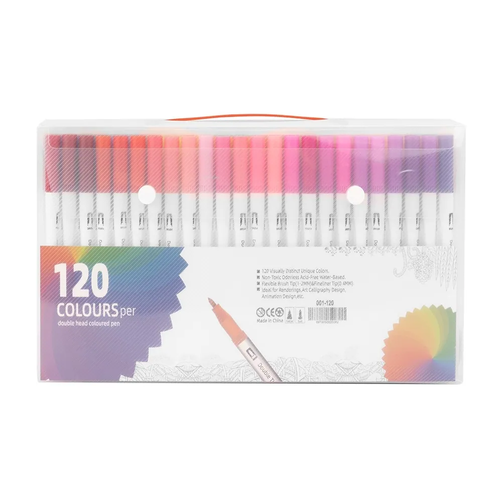Kit Canetinhas Ponta Dupla Com 120 Cores - Thumbnail 2
