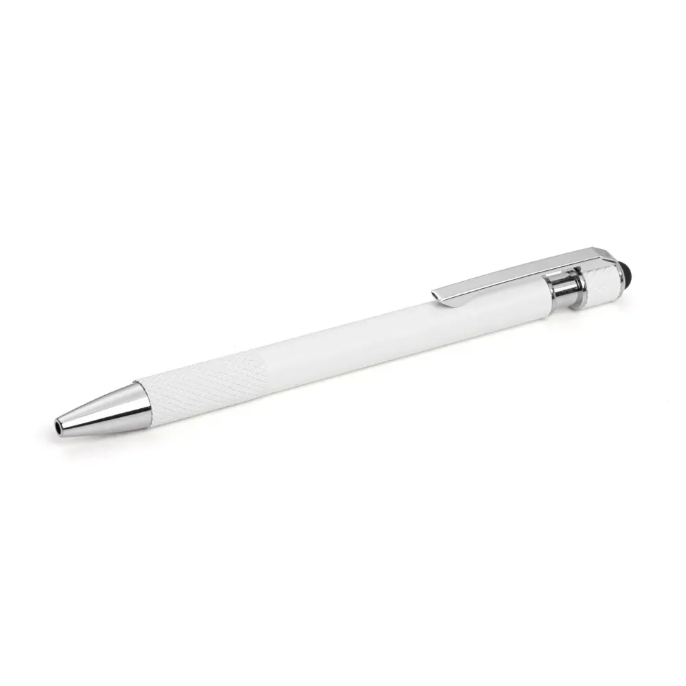 Caneta Esferográfica Em Aluminio Reciclado - Branca