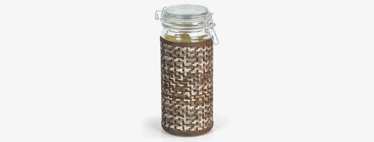 Pote Para Mantimentos Em Vidro - Trançado - 1,5 L