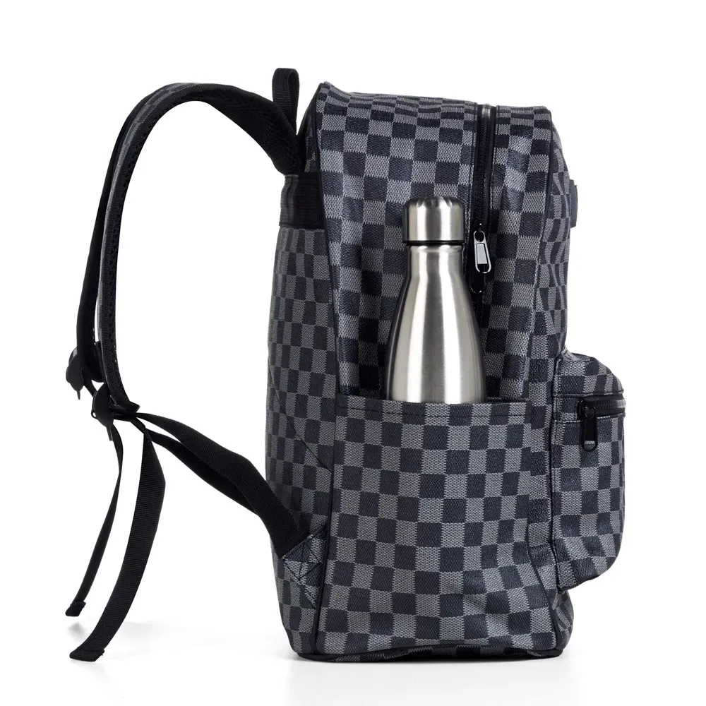 Mochila Em Pvc - Xadrez - Thumbnail 4