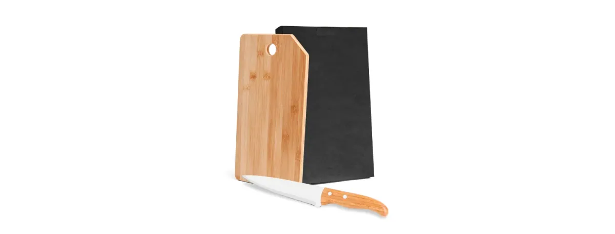 Conj. Para Cozinha Em Bambu/Inox Oregon - 2 Pçs