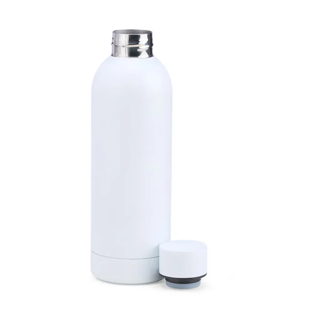 Garrafa Em Inox Parede Dupla - Branca - 500 Ml - Thumbnail 4