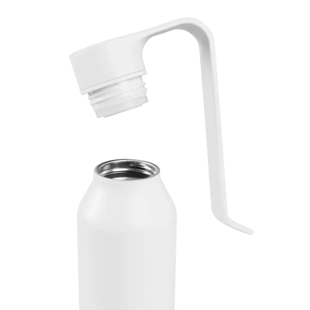 Garrafa Camada Dupla Em Alumínio Reciclado - Branca - 450Ml - Thumbnail 3