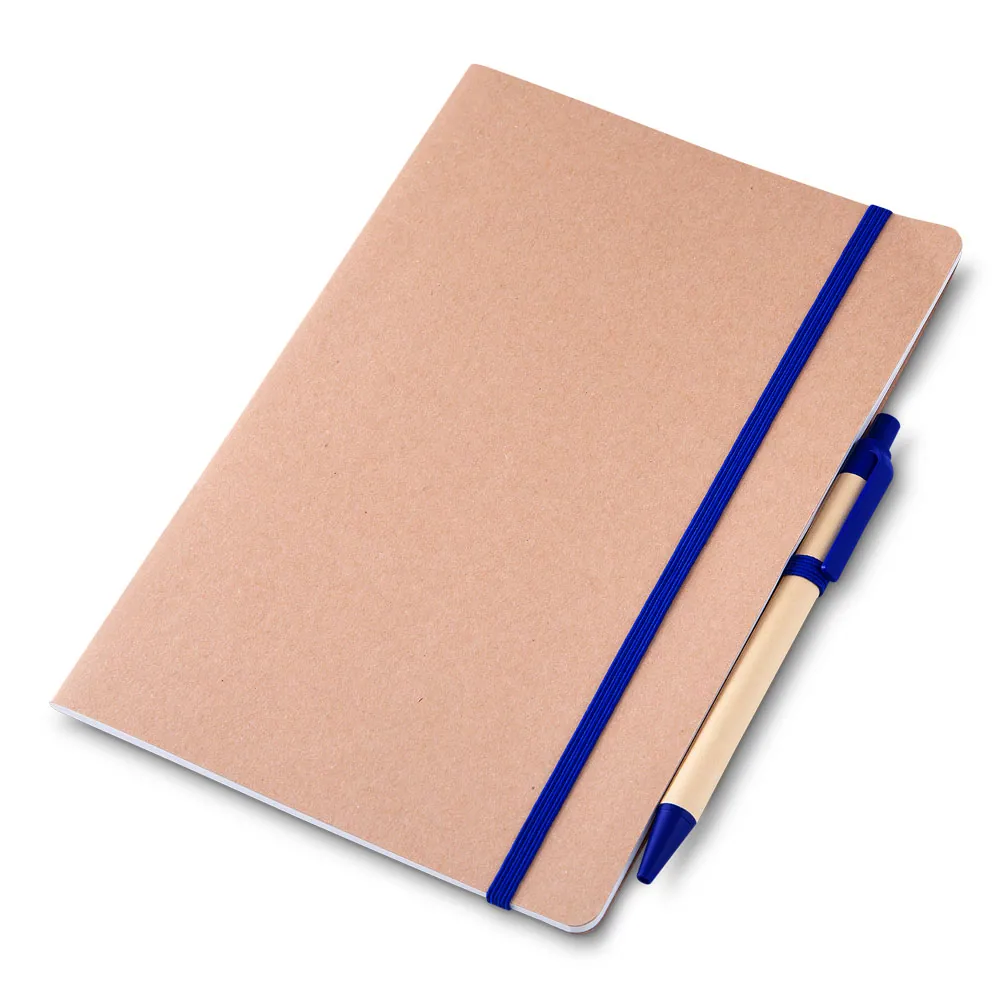 Caderno A5 capa em papel Kraft com caneta - Thumbnail 7
