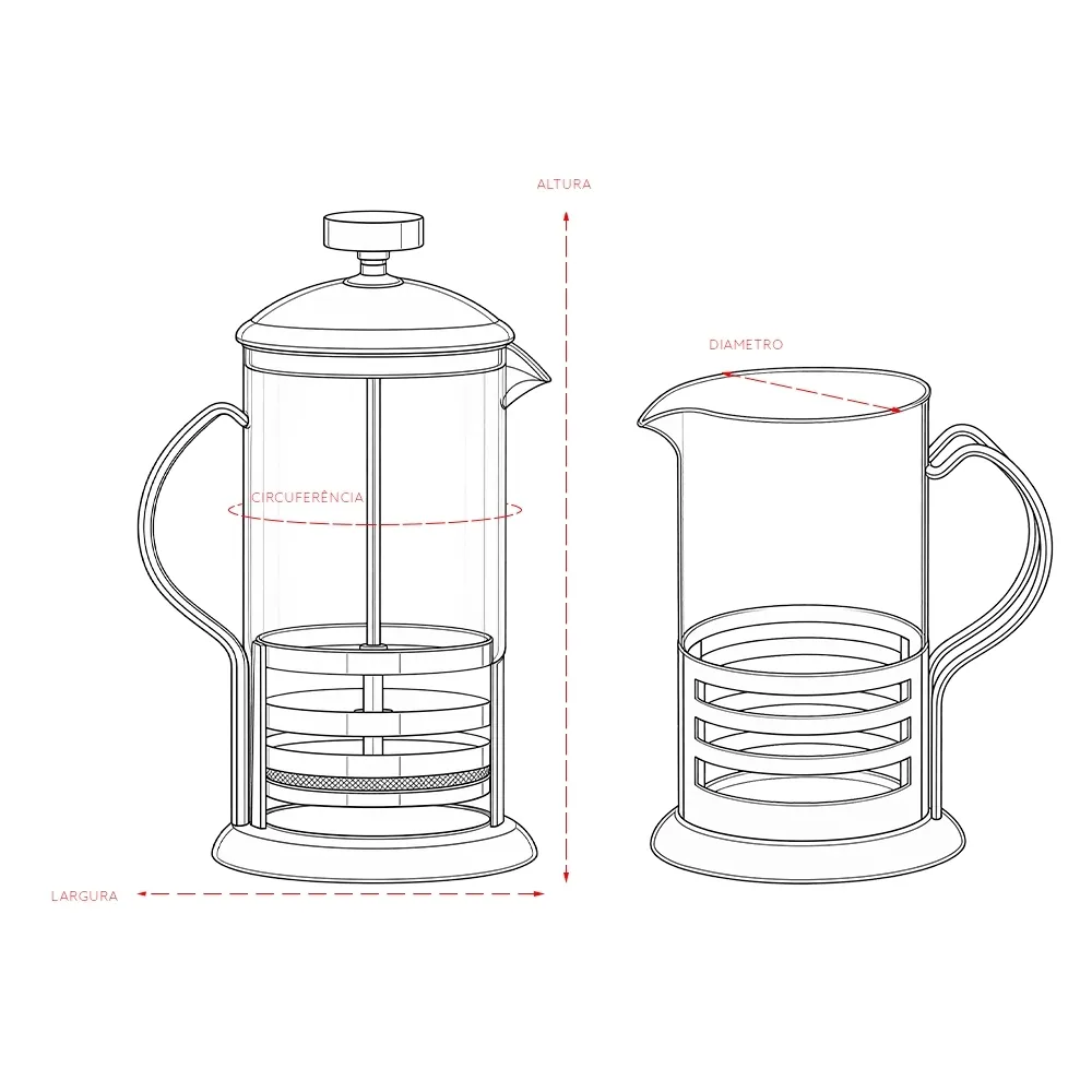 Cafeteira Prensa Francesa 600ml - Thumbnail 5