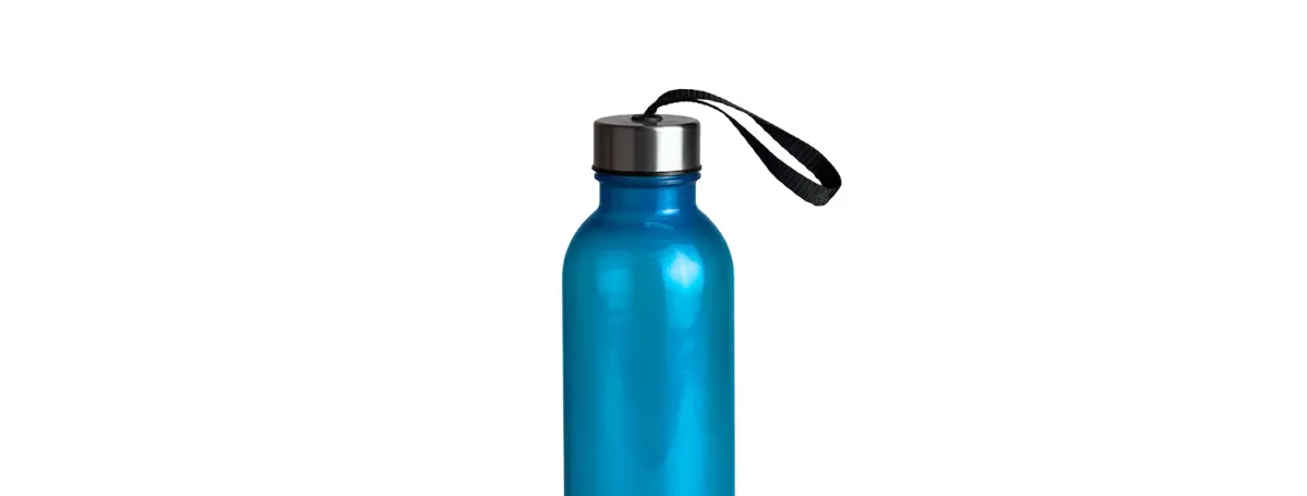 Garrafa Plástica Azul Com Tampa Em Inox - 600Ml - Thumbnail 3