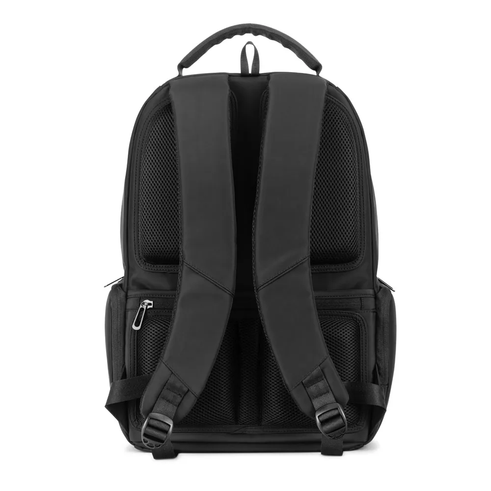 SPACIO SOLID. Mochila para computador portátil (17") em nylon 150D com 2 compartimentos acolchoados e placa para personalização - Thumbnail 3