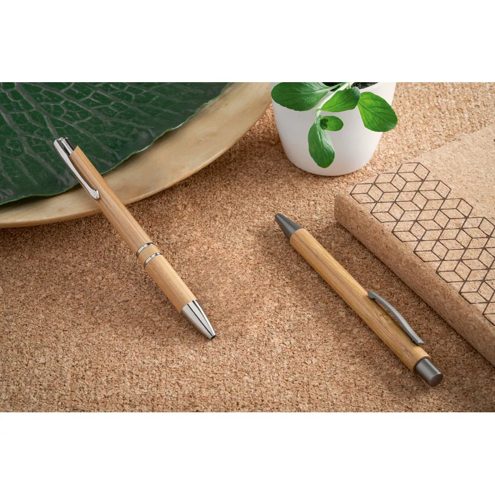 BETA BAMBOO. Caneta esferográfica em bambu com escrita em azul - Thumbnail 6