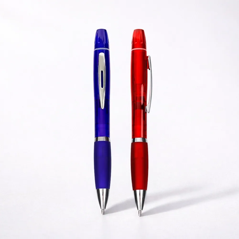 Caneta Plástica com Marca-Texto - Thumbnail 2