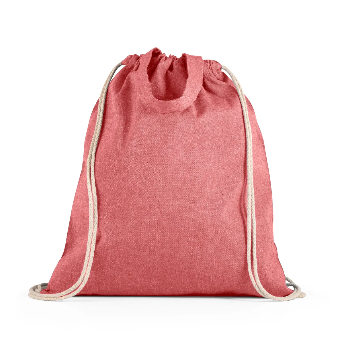 RISSANI. Sacola tipo mochila em 70% algodão reciclado e 30% poliéster reciclado (140g/m²) sem tingimento - Thumbnail 7