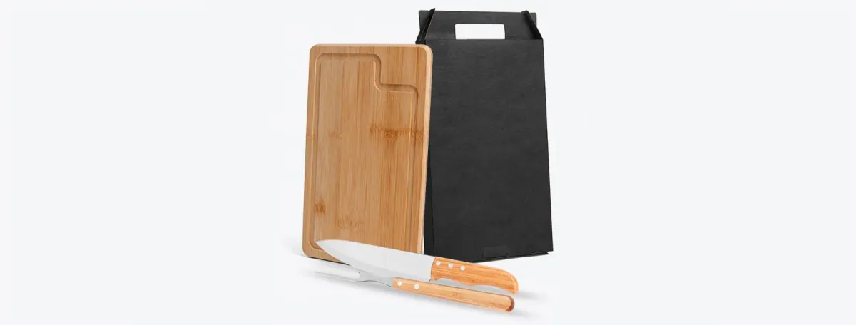 Conj. Para Churrasco Em Bambu / Madeira / Inox Dallas - 3 Pçs