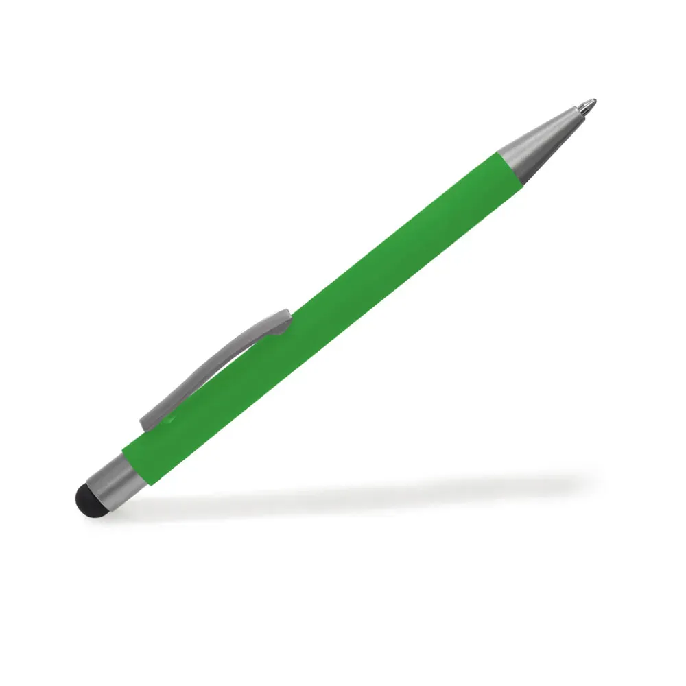 Caneta Esferográfica Em Alumínio Com Ponta Touch - Verde - Thumbnail 4