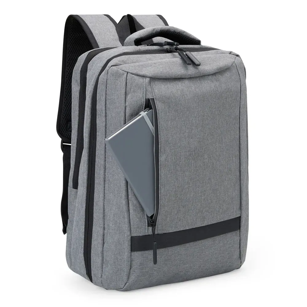 Mochila Em Poliéster 300D - Melange Cinza - 18L - Thumbnail 7