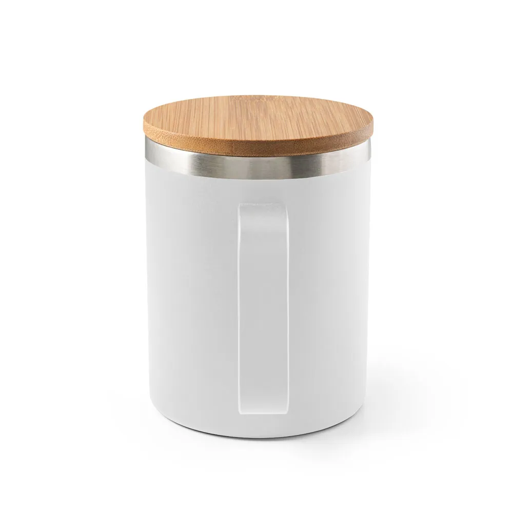 LAUDA. Copo de viagem térmico em aço inox 90% reciclado de parede dupla isolada a vácuo (420 mL) - Thumbnail 9
