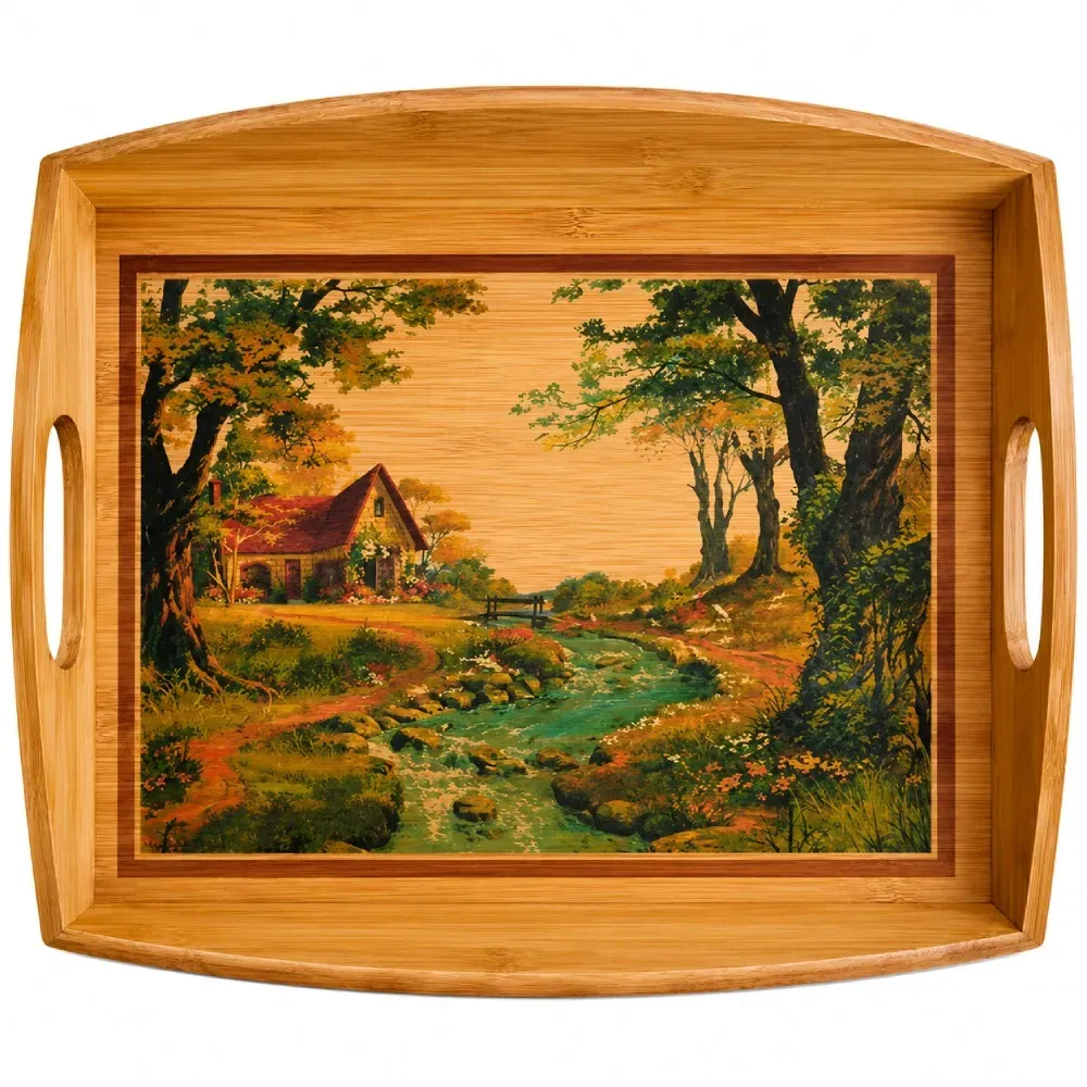 Bandeja Para Servir Em Bambu Itália Retangular - 40 Cm - Thumbnail 2