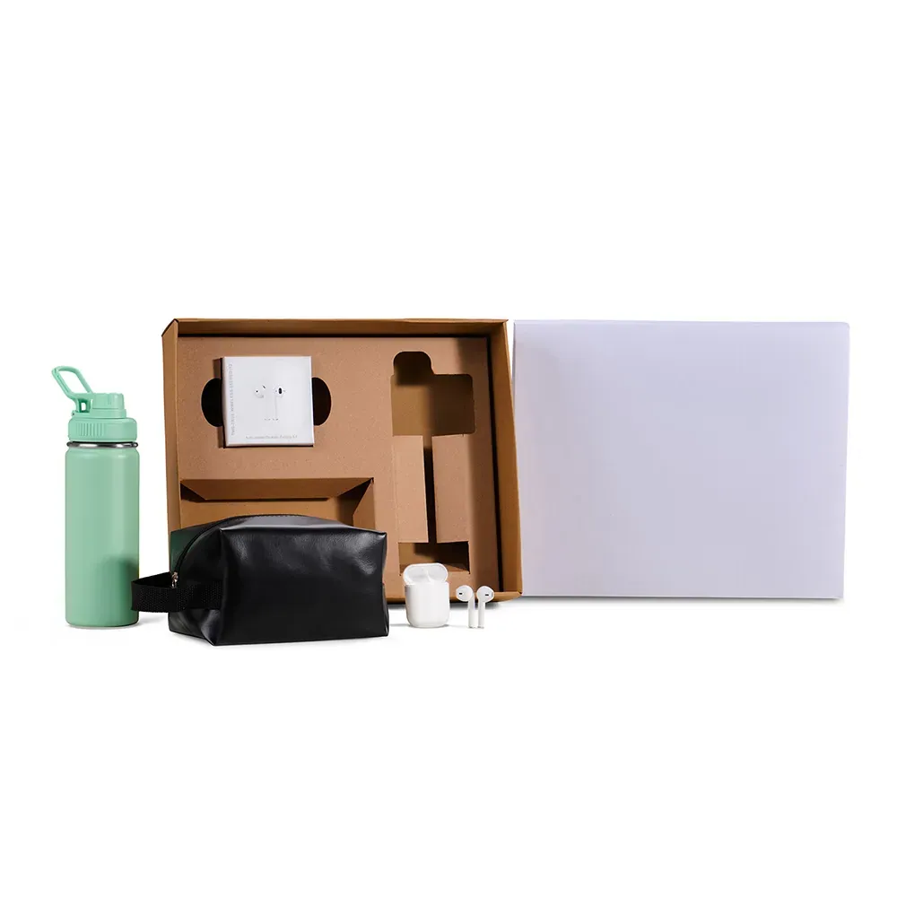 Kit Garrafa, Necessaire E Fone - 3 Pçs