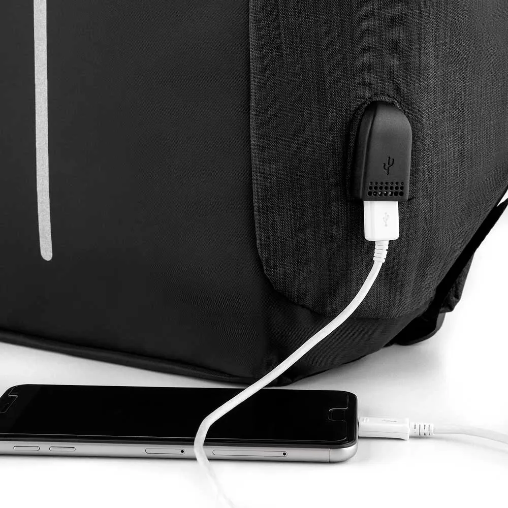 Mochila Poliéster Anti-Furto USB - Thumbnail 6