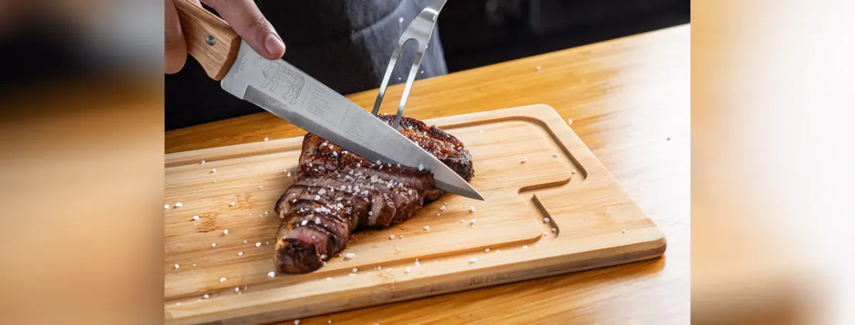 Conj. Para Churrasco Em Bambu / Inox / Madeira - 3 Pçs. - Thumbnail 5