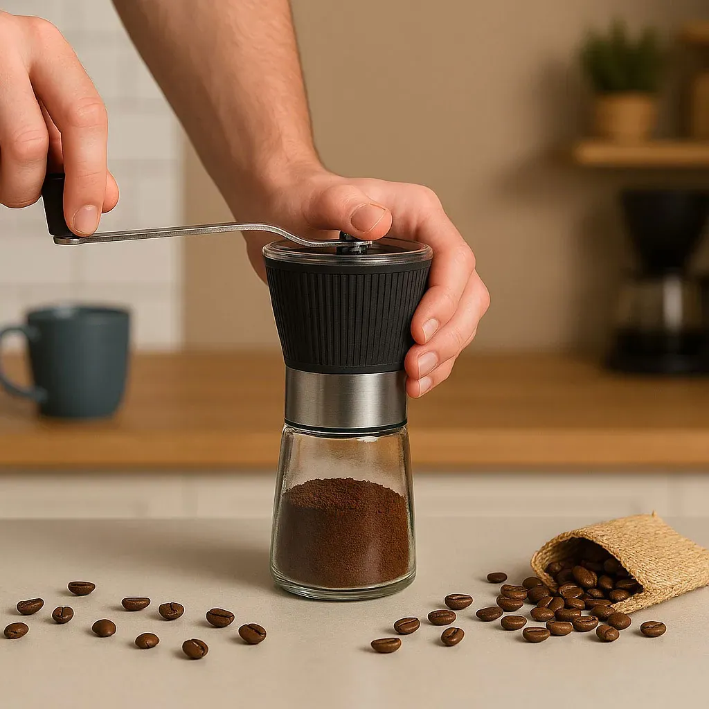 Moedor Para Café Em Vidro / Inox - Thumbnail 7