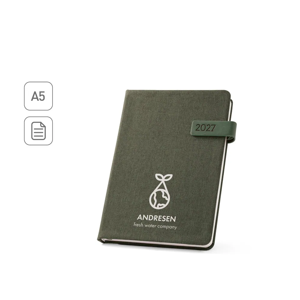 ANDRESEN A5. Agenda em PET reciclado (100% rPET)