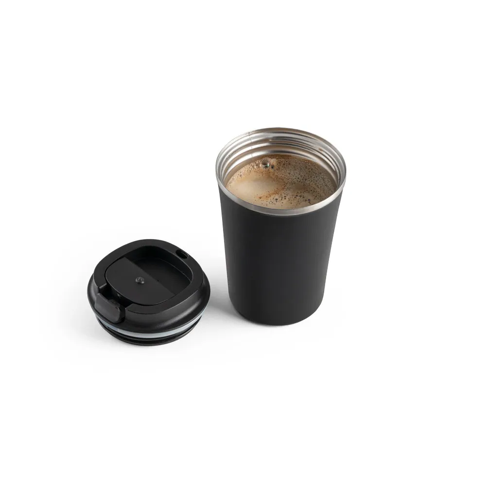 PHELPS. Copo de viagem térmico em aço inox e PP, de parede dupla isolada a vácuo (470 mL) - Thumbnail 4