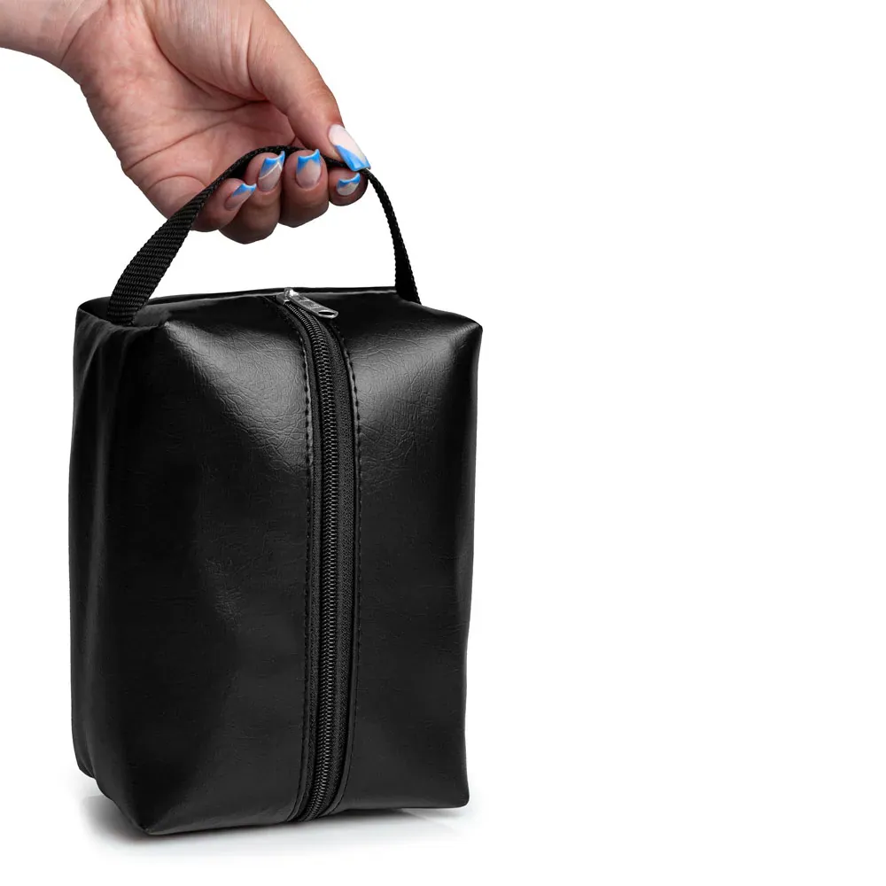Necessaire C/ Alça Em Material Sintético - Preta - Thumbnail 3