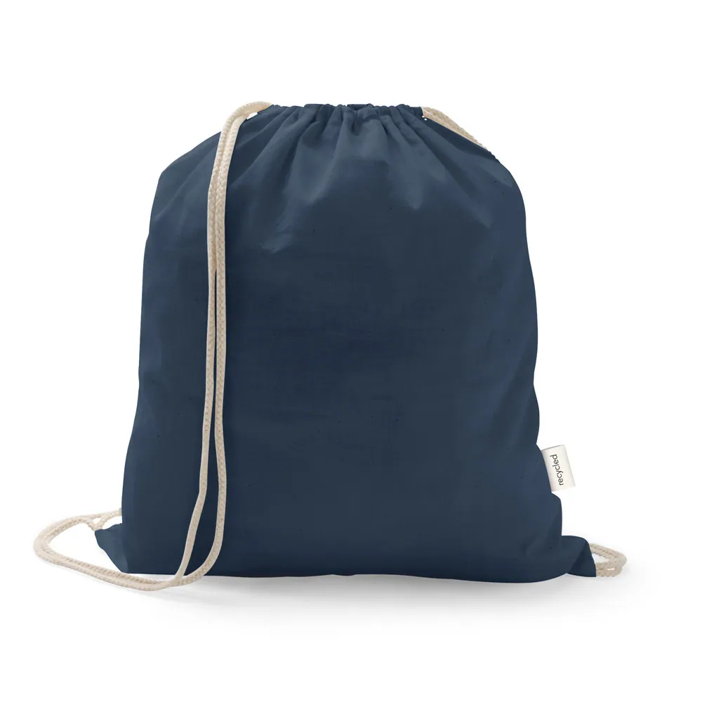 ISTANBUL. Sacola tipo mochila em 70% algodão reciclado e 30% poliéster reciclado (150 g/m²) sem tingimento - Thumbnail 8