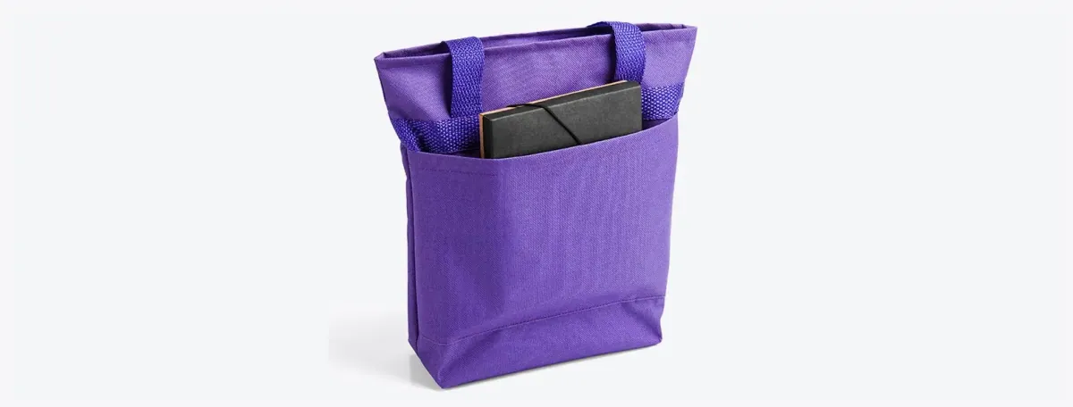 Sacola Com Bolso Externo Em Nylon 600 - Roxo - 5L